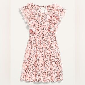 Old Navy Waist-Defined Flutter-Sleeve Tie-Back Mini Dress